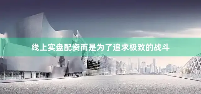 线上实盘配资而是为了追求极致的战斗