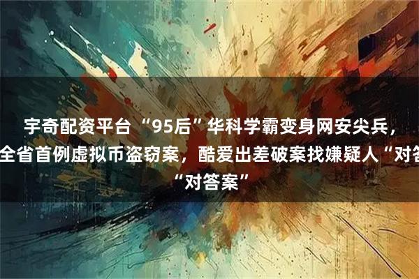 宇奇配资平台 “95后”华科学霸变身网安尖兵，啃下全省首例虚拟币盗窃案，酷爱出差破案找嫌疑人“对答案”